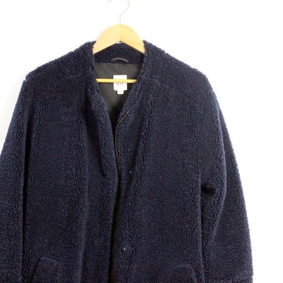 *Gap Navy  Teddy Long Coat - Picture 4 of 7
